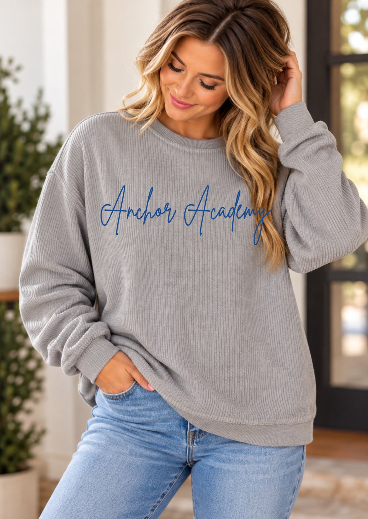 Anchor Academy Signature Corded Crewneck