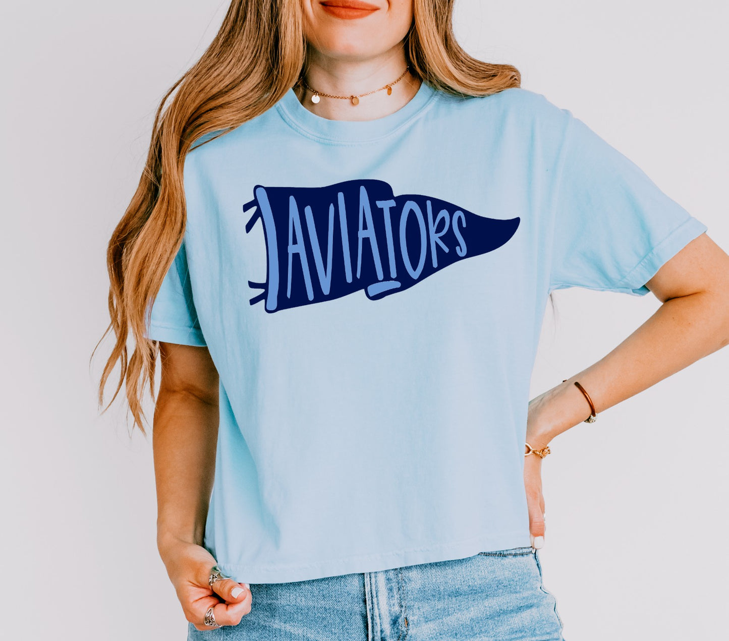 Aviators Pennant Boxy Crop Tee