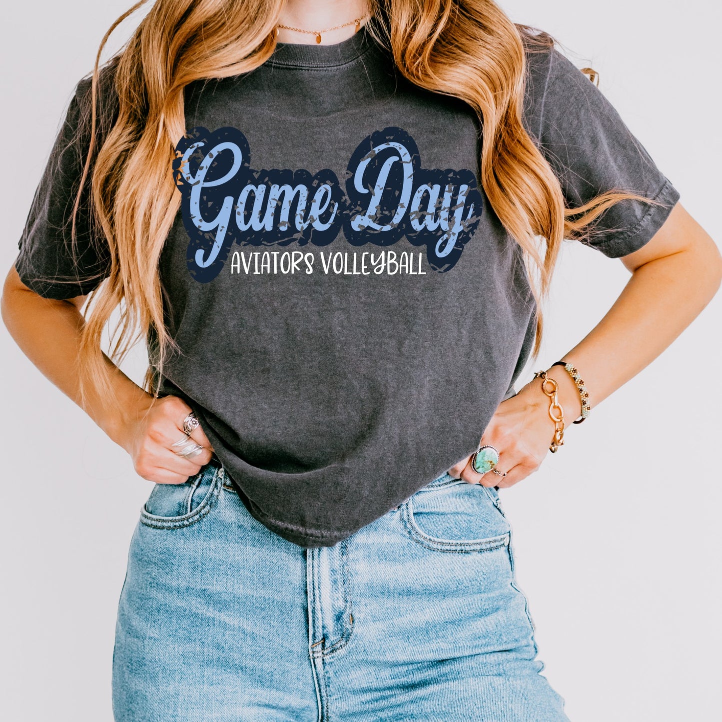 Game Day Aviators Volleyball Boxy Crop Tee