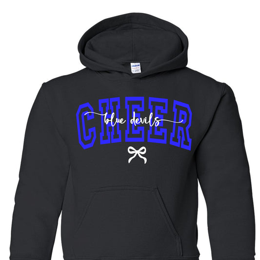 Cheer Blue Devils Bow Hoodie