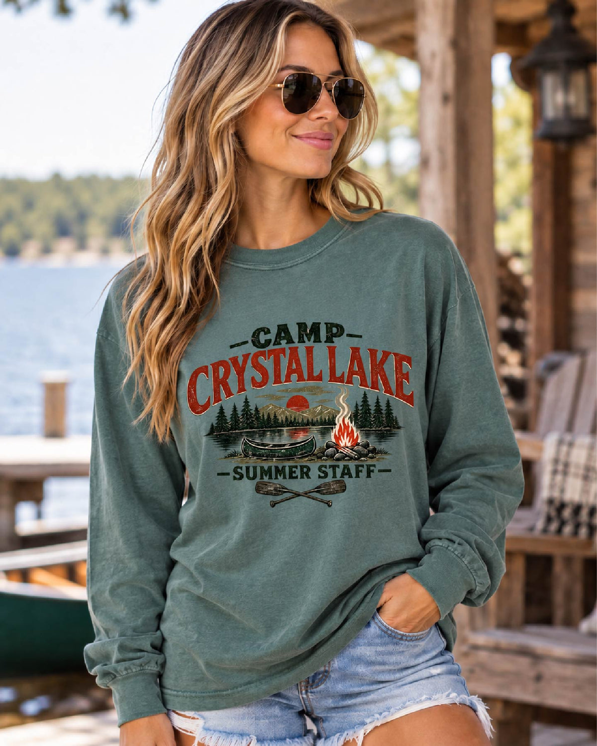 Camp Crystal Lake Long Sleeve Tee -Front only