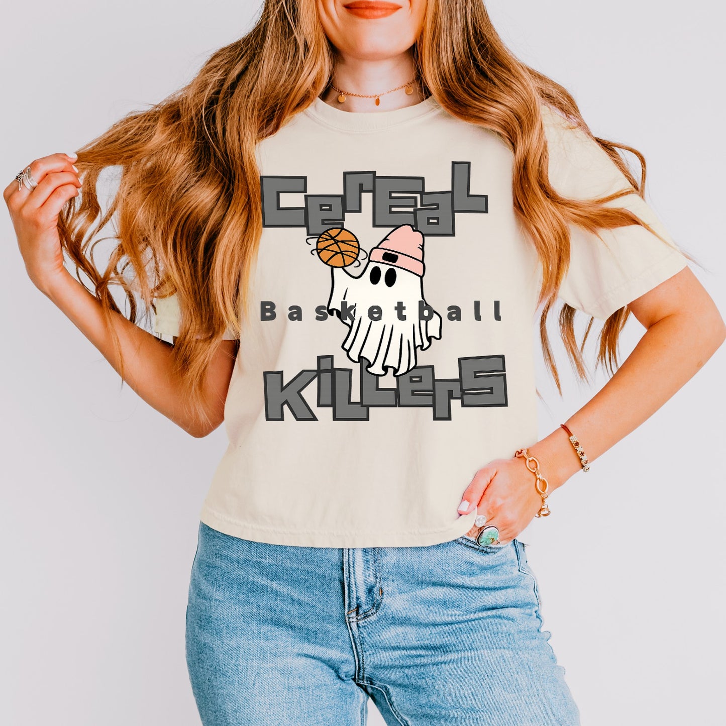 Cereal Killers Basketball Boxy Crop Tee