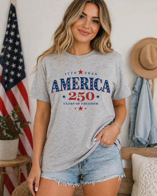 America 250 Years of Freedom Patriotic Tee