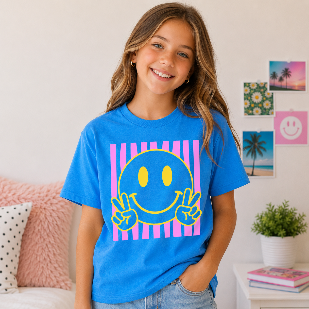 Peace Out Smiley Face Comfort Colors Tee