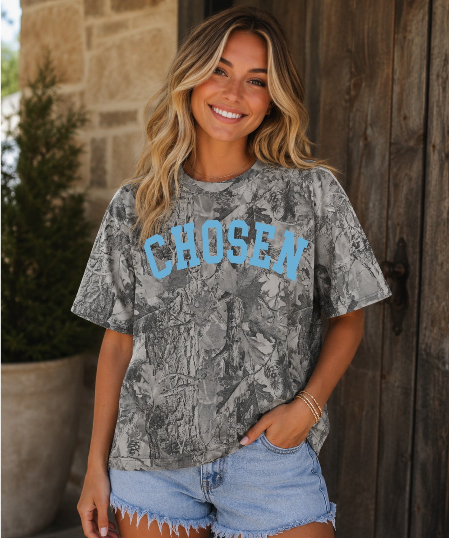 Chosen Vintage Gray Camo Tee
