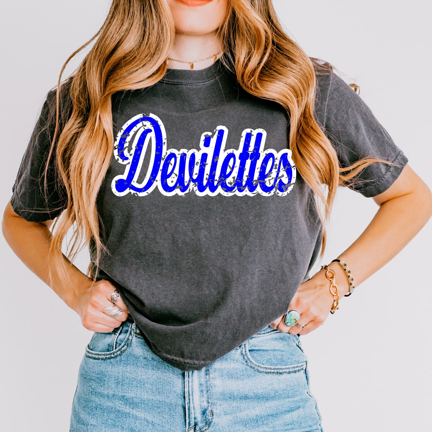 Devilettes Distressed Boxy Crop Tee