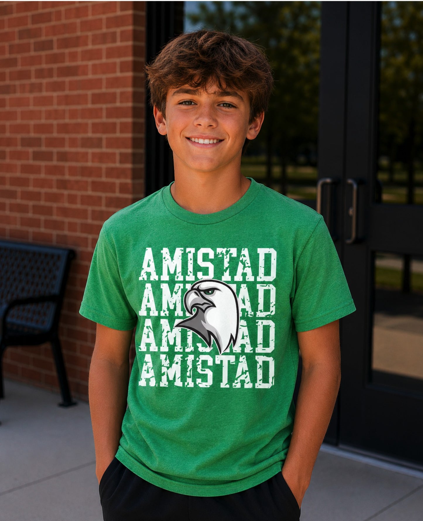 Distressed Amistad House Mascot Tee