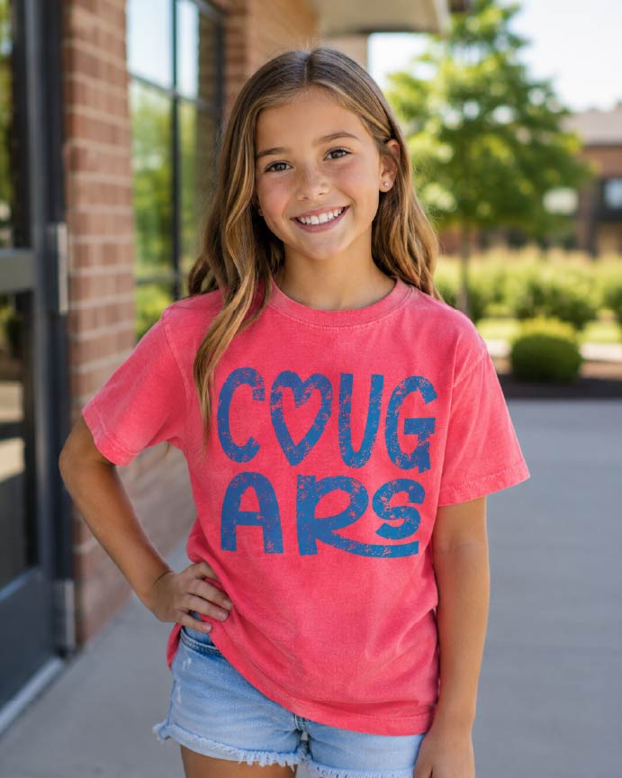 Distressed Cougars Fun Little Tee