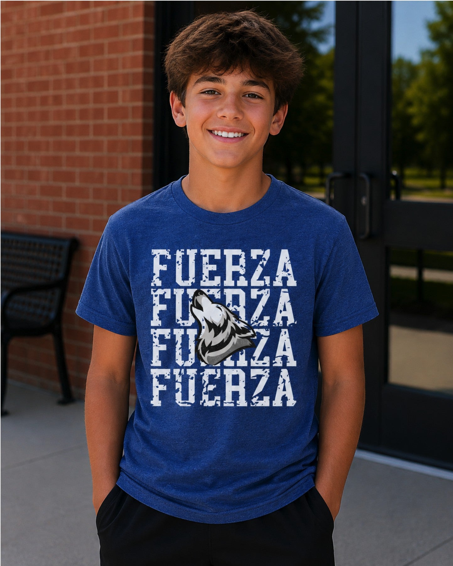 Distressed Fuerza House Mascot Tee