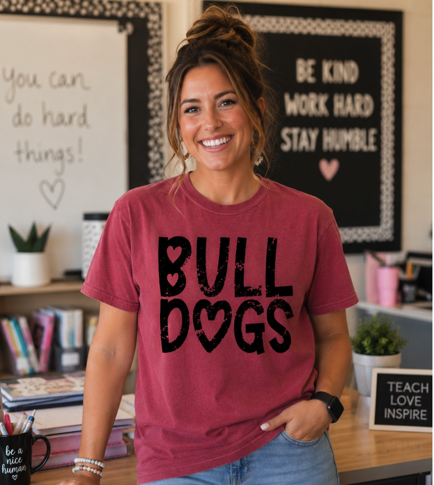 Distressed Bulldogs Fun Little Tee