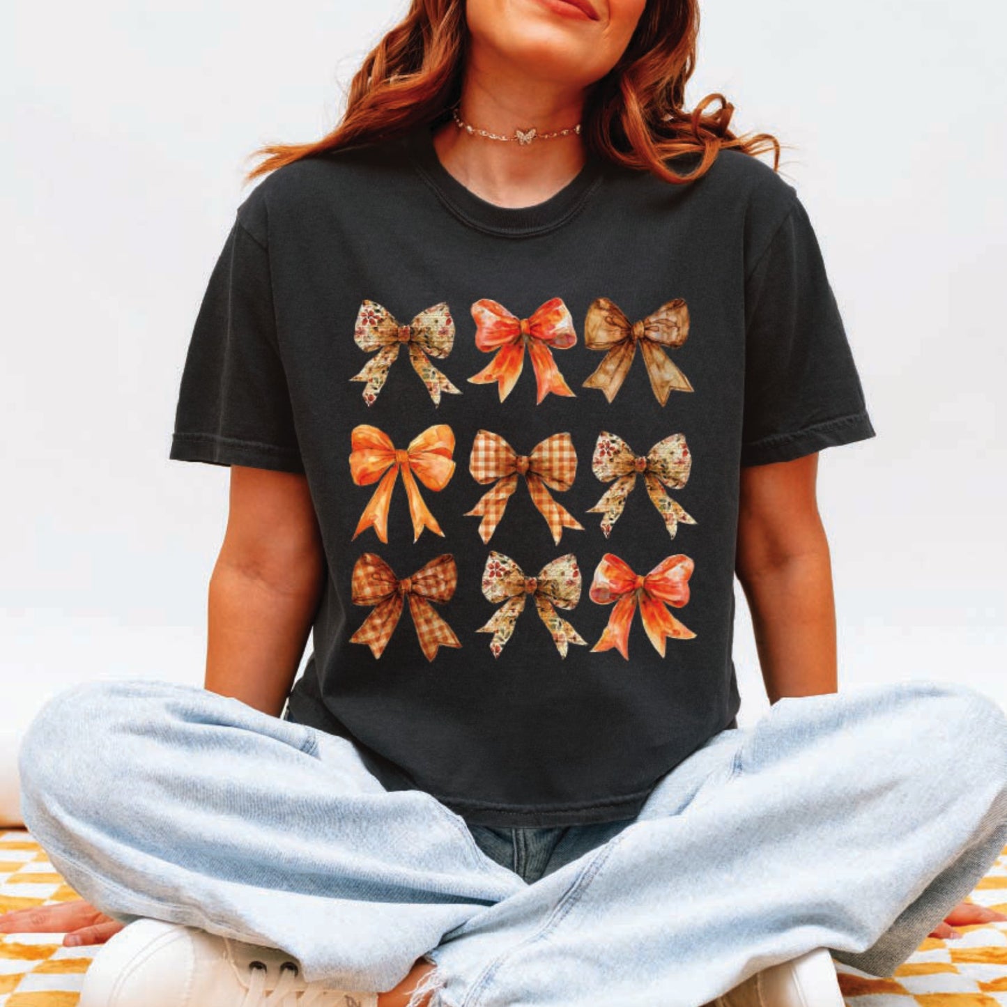 Fall Bows Coquette Comfort Colors Tee