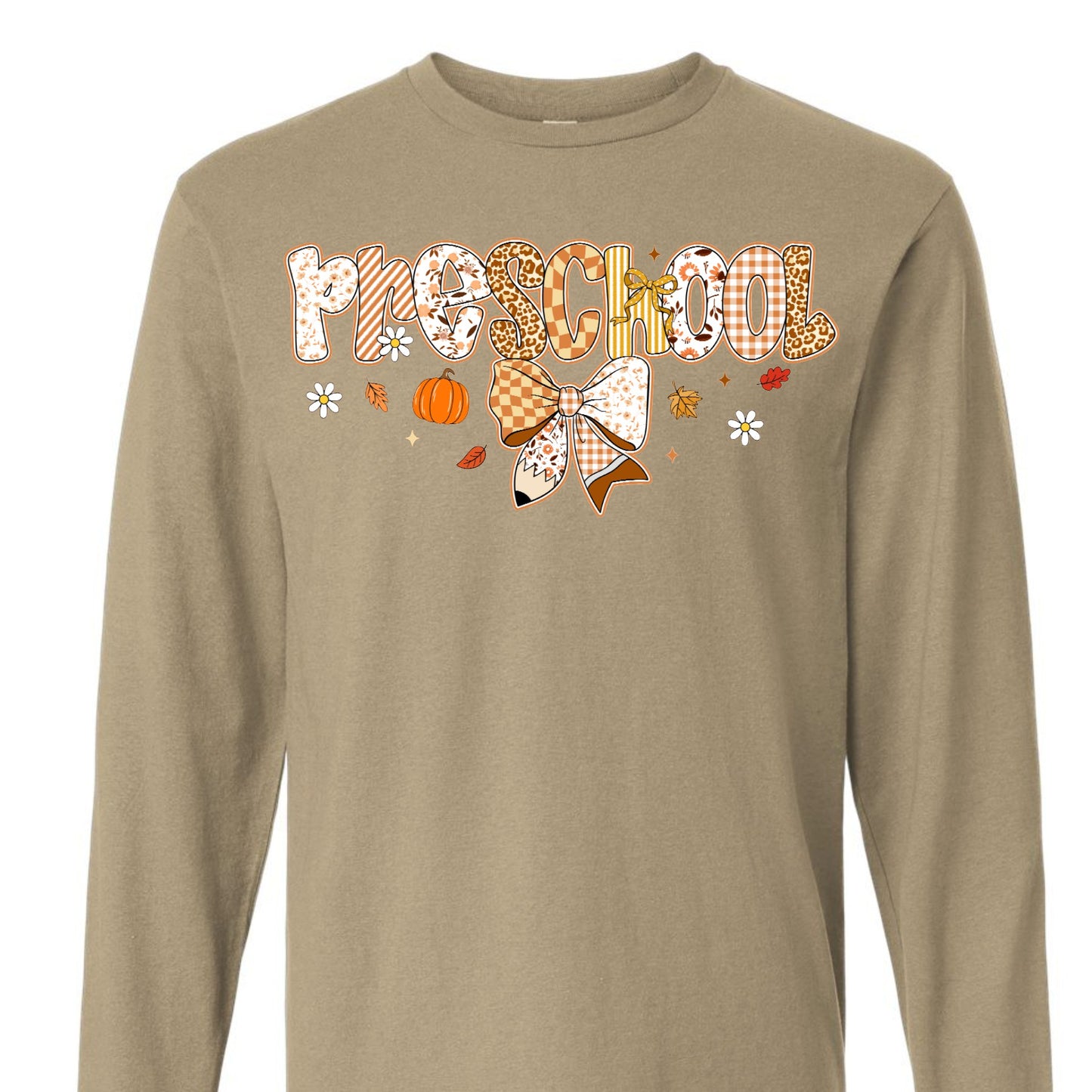 Fall Preppy Preschool Long Sleeve Tee