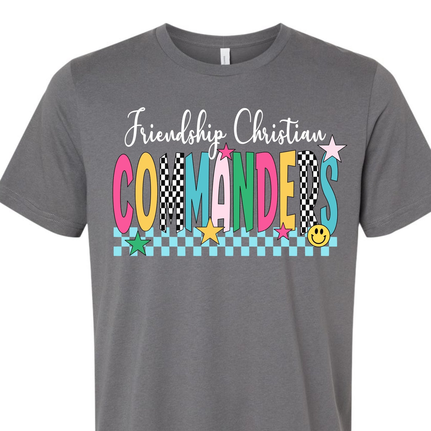 Friendship Christian Commanders Colorful Checkerboard Tee