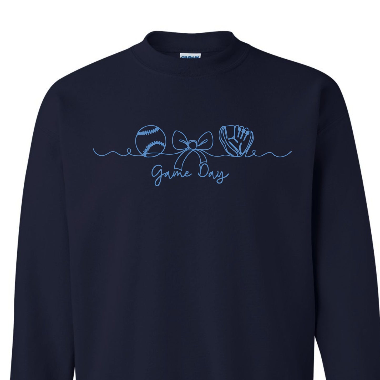 Game Day Baseball Bow Sweatshirt