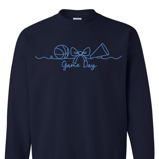 Game Day Basketball and Megaphone Bow Sweatshirt