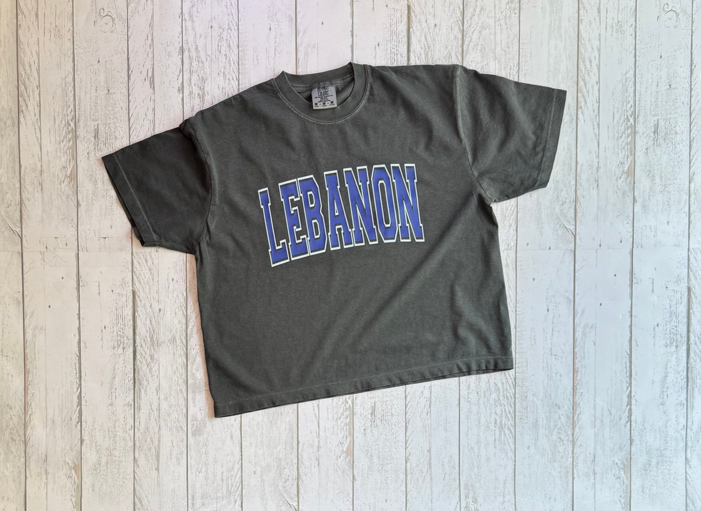 Lebanon Distressed Boxy Crop Tee