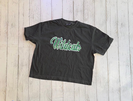 Gladeville Wildcats Distressed Boxy Crop Tee - IMPERFECT
