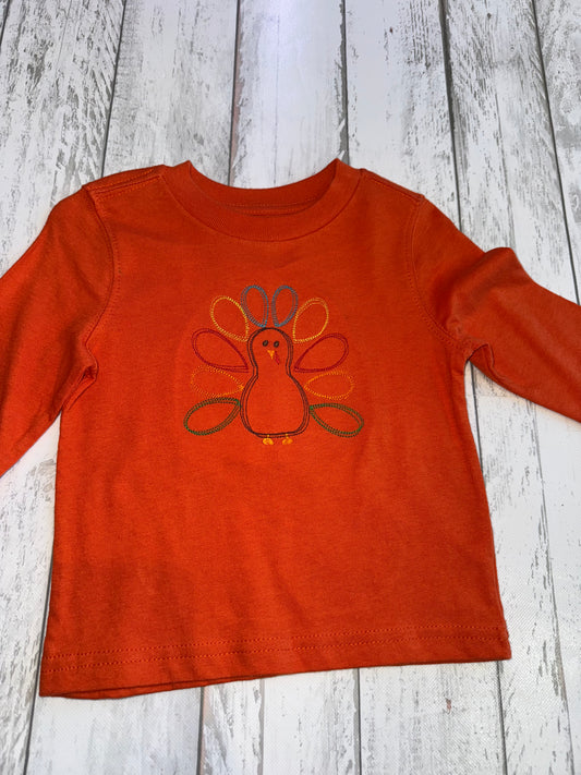 Turkey Embroidery Long Sleeve Tee