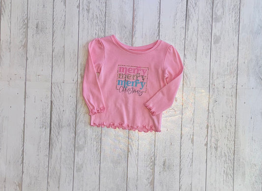Merry Merry Merry Christmas Ruffle Shirt