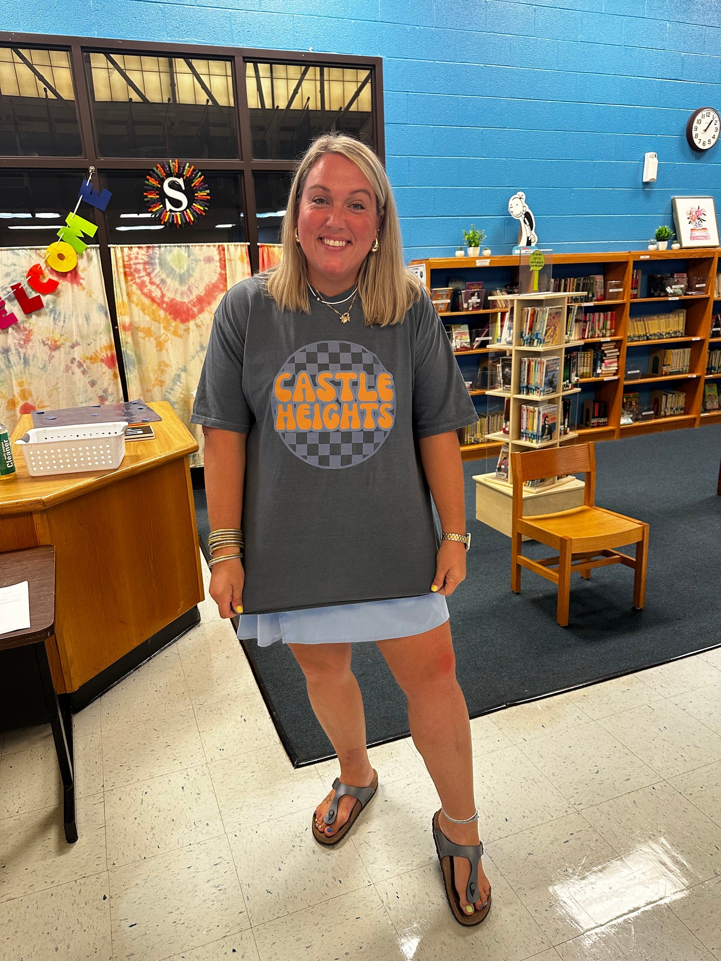 Castle Heights Retro Checkered Tee