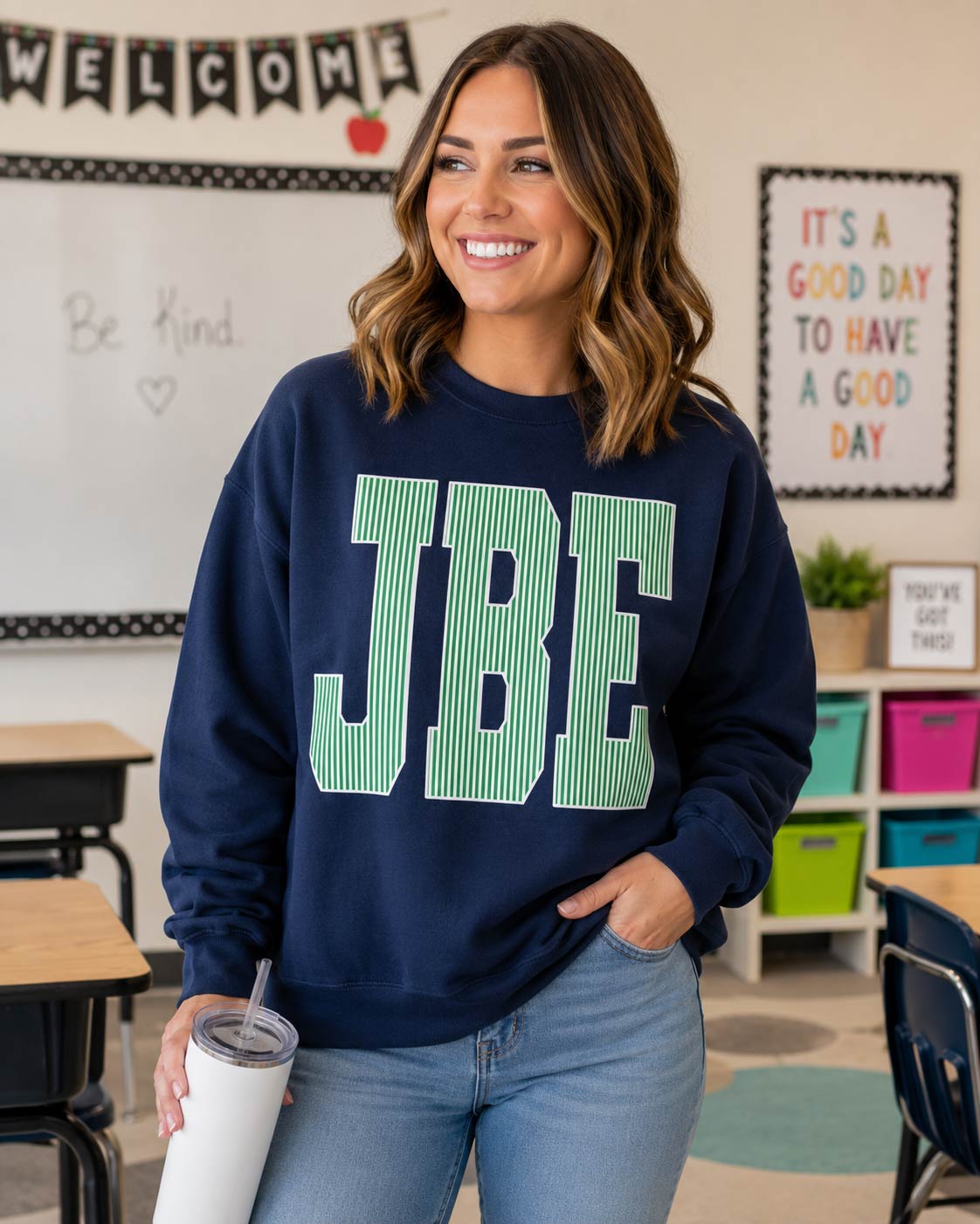 JBE Seersucker Crewneck Sweatshirt