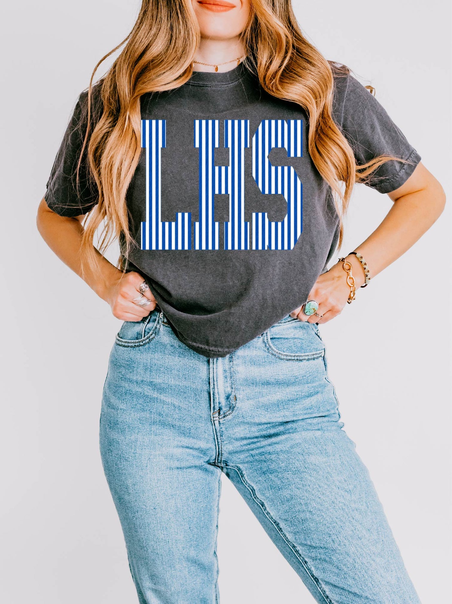 LHS Seersucker Boxy Crop Tee