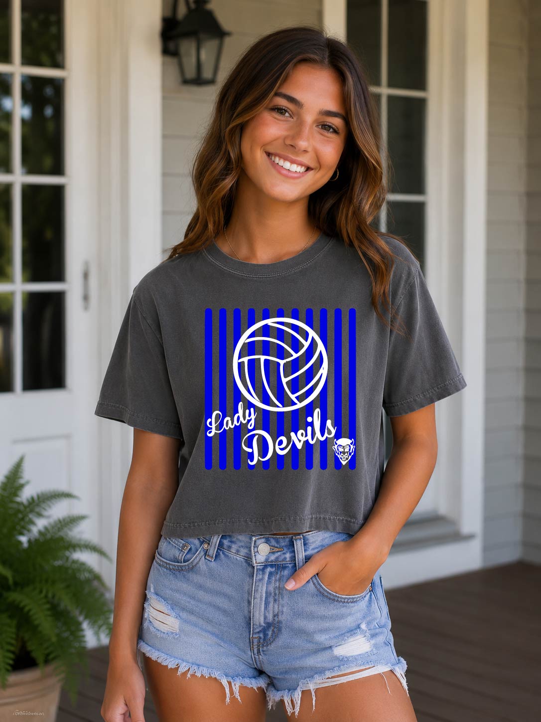 Lady Devils Volleyball Boxy Crop Tee