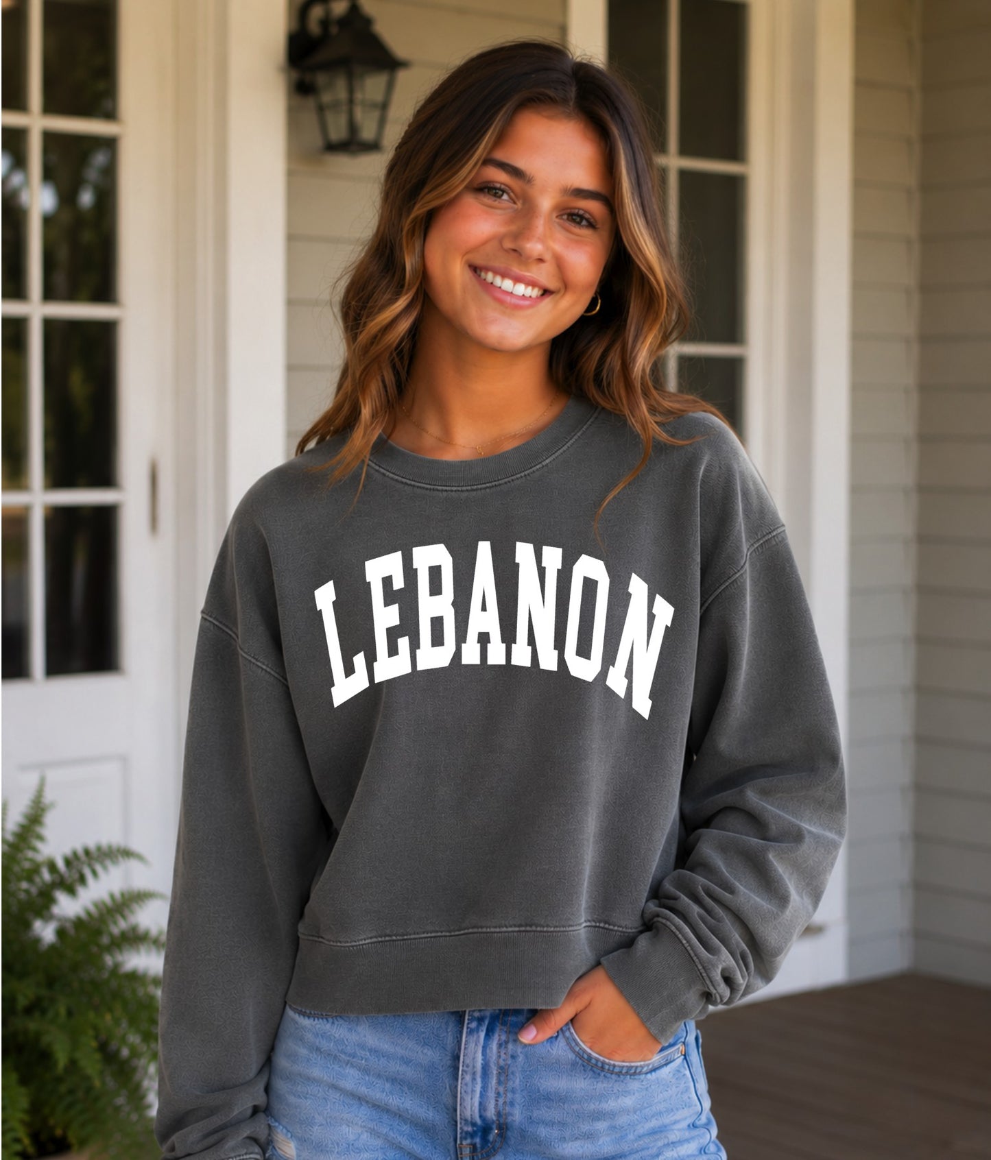 Lebanon Hometown Crop Sweatshirt