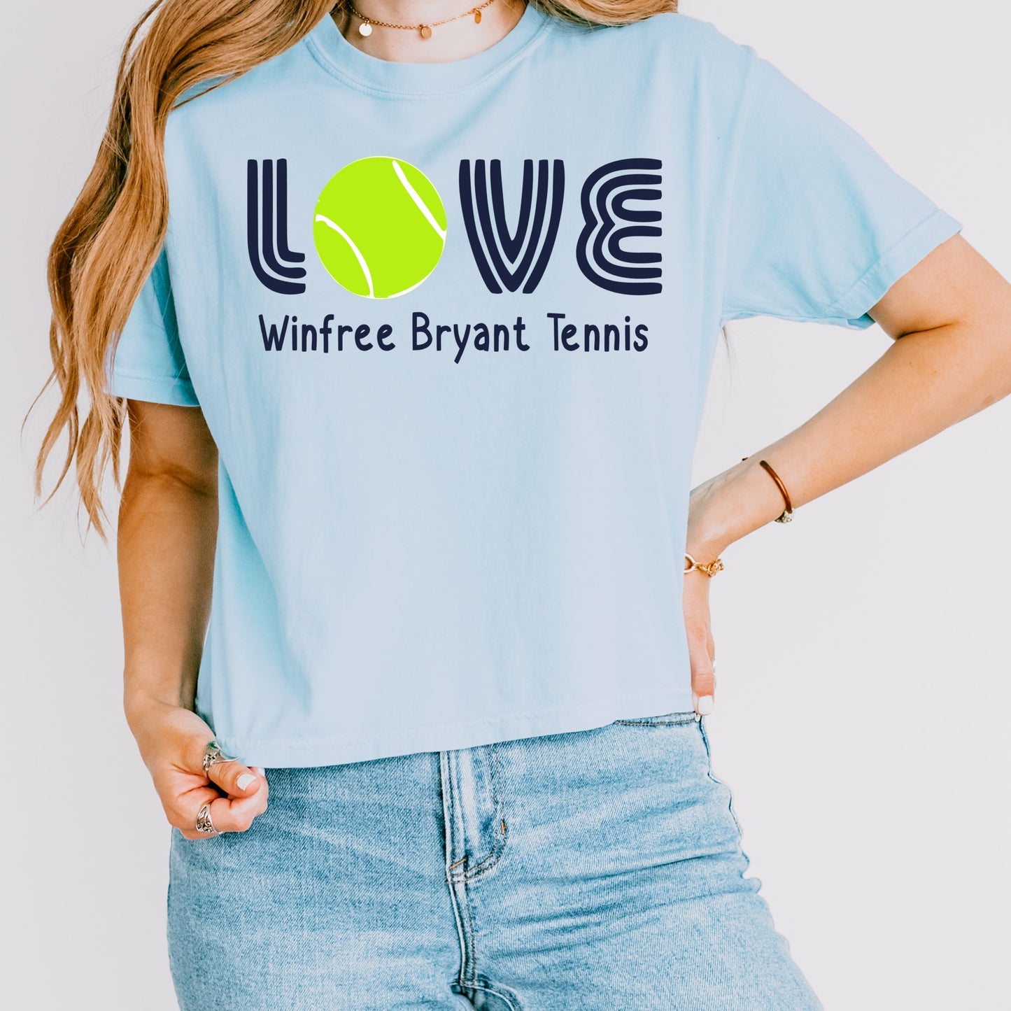 Love Tennis Winfree Bryant Aviators Boxy Crop Tee