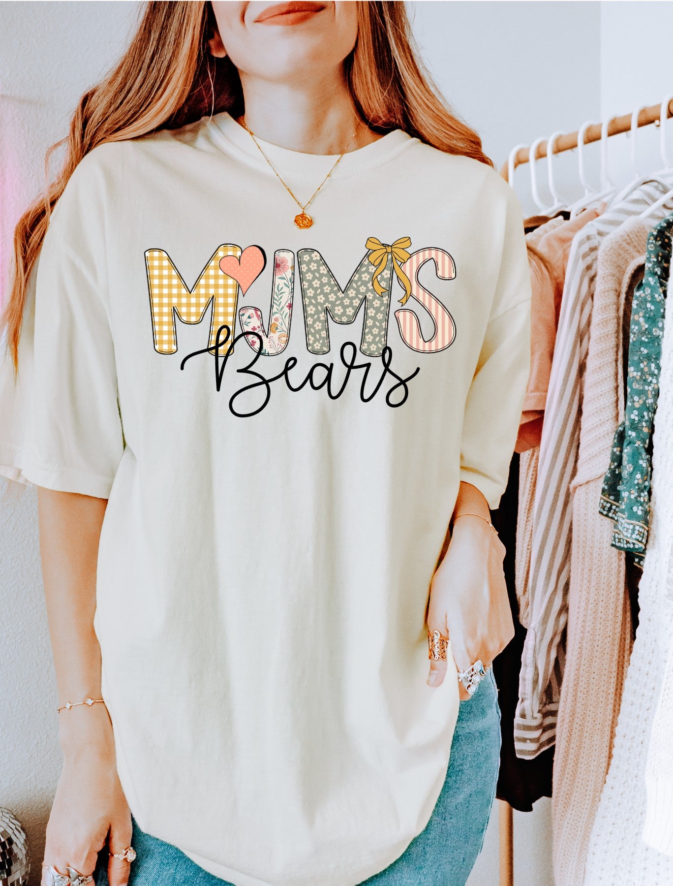 MJMS Bears Preppy Boho Comfort Color Tee