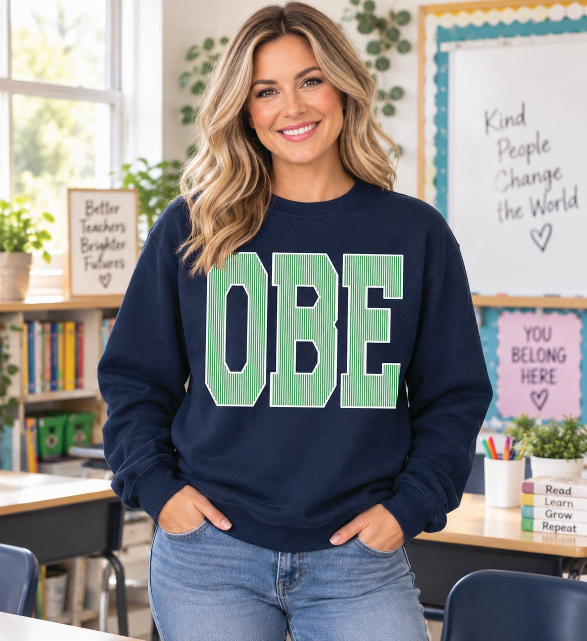 OBE Seersucker Crewneck Sweatshirt