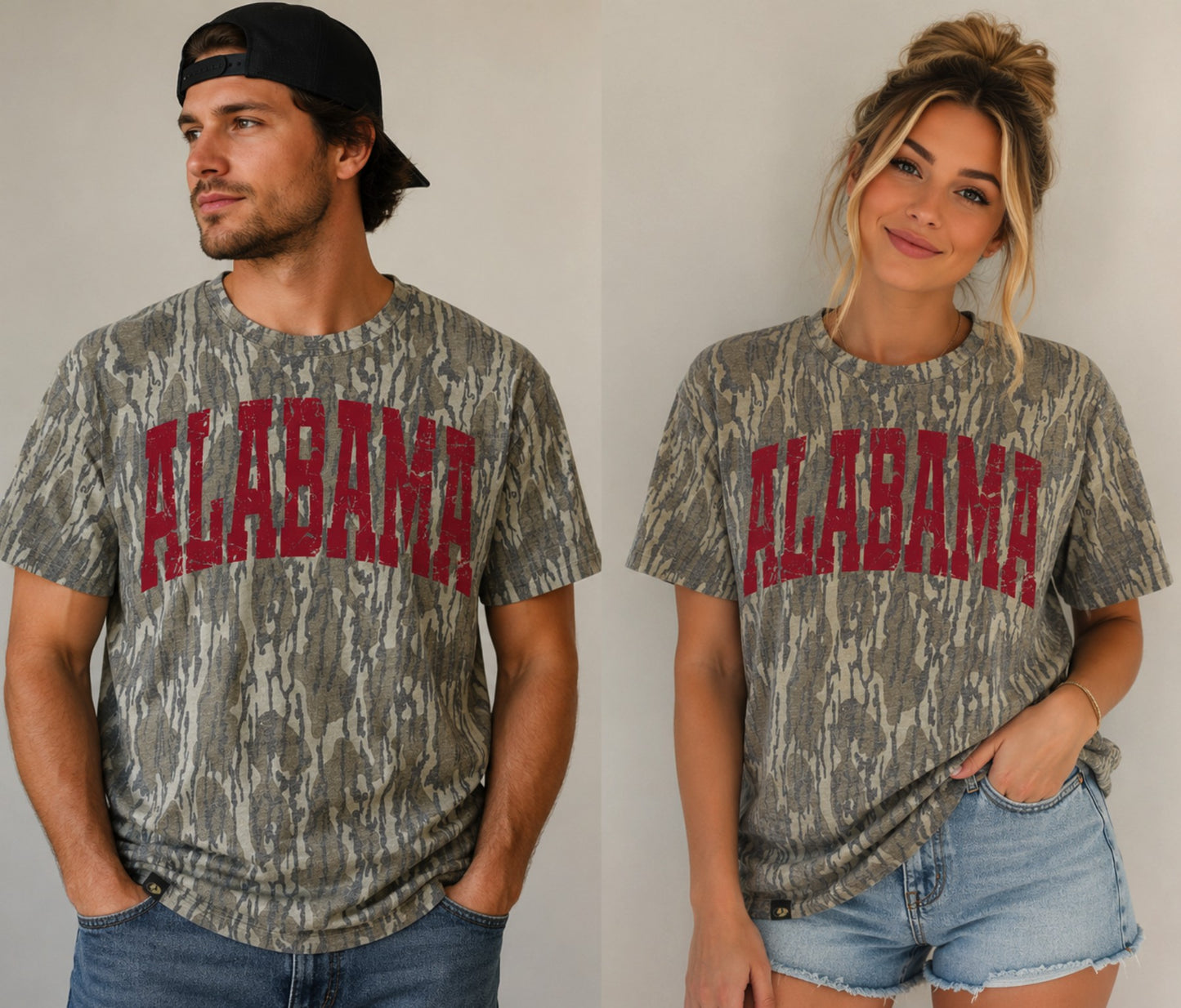 Old School Alabama Mossy Oak Bottomland Camo Tee