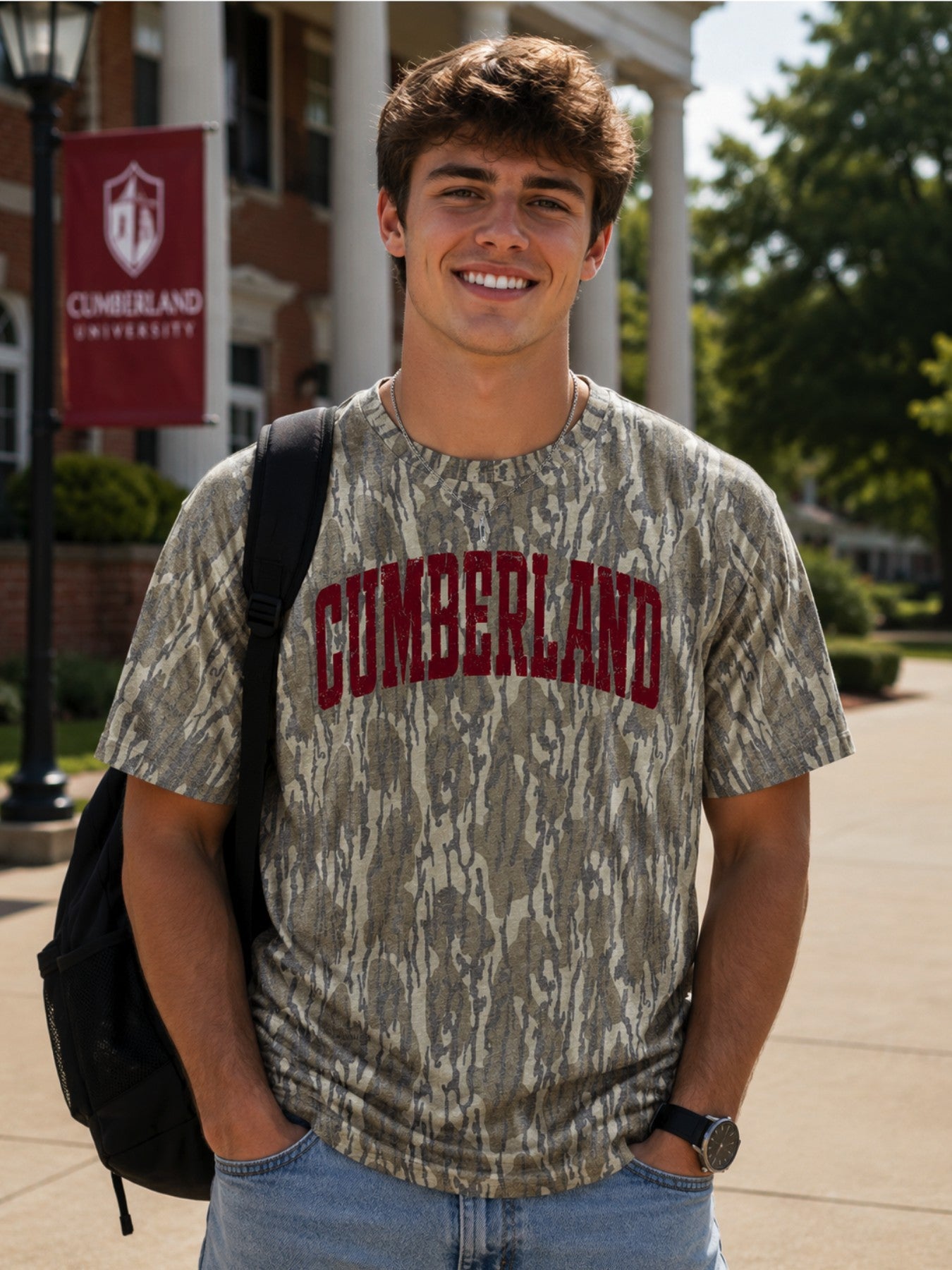 Old School Cumberland Mossy Oak Bottomland Camo Tee
