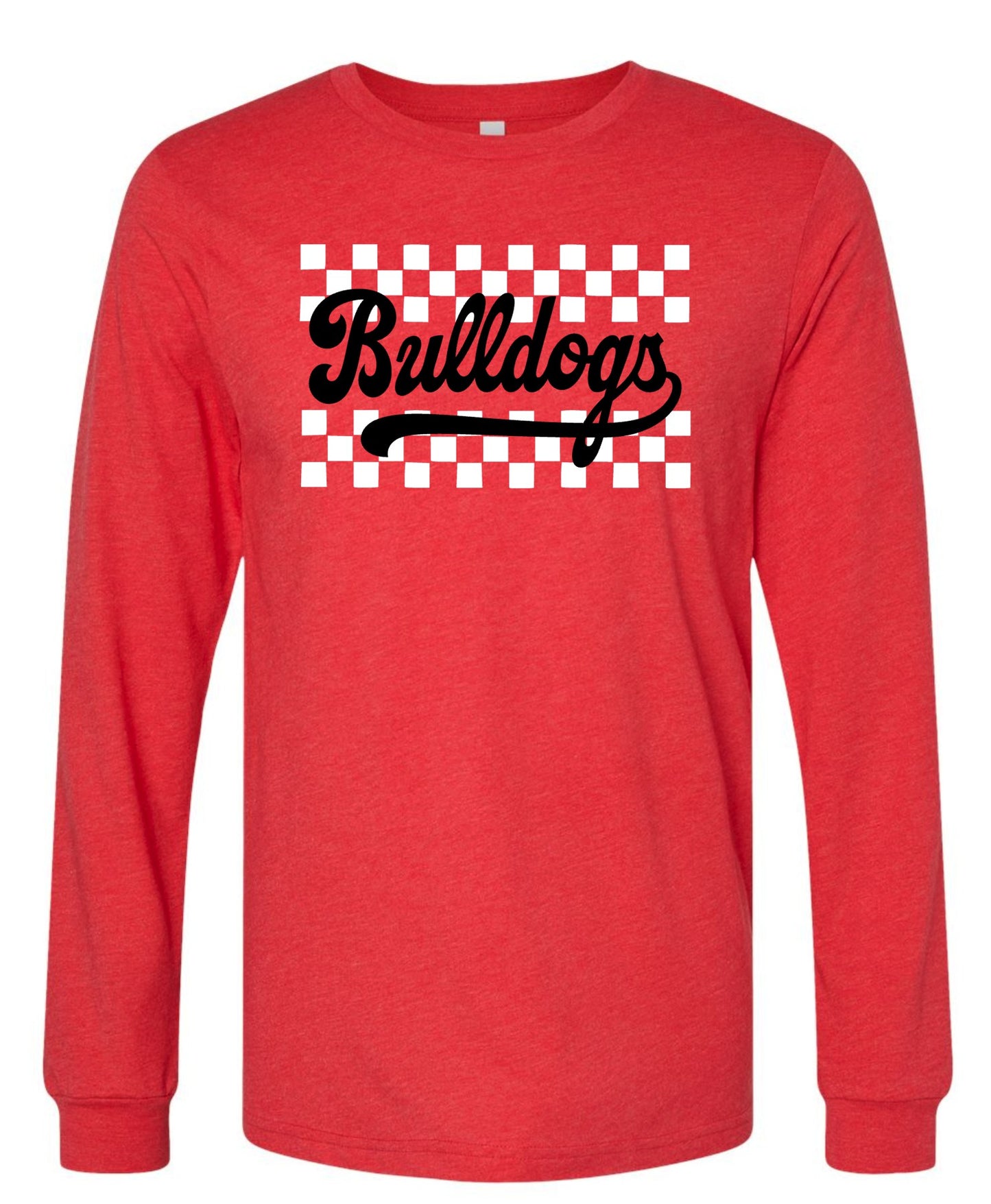 Retro Bulldogs Mascot Long Sleeve Tee