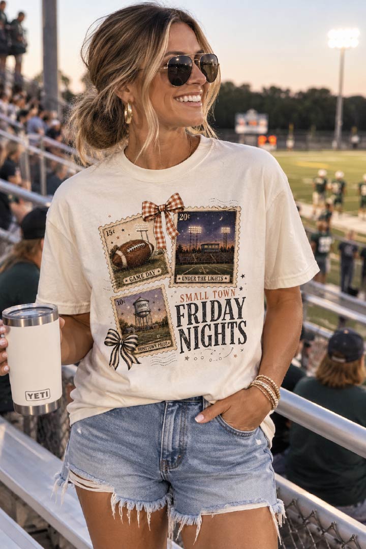 Small Town Friday Nights Football Tee