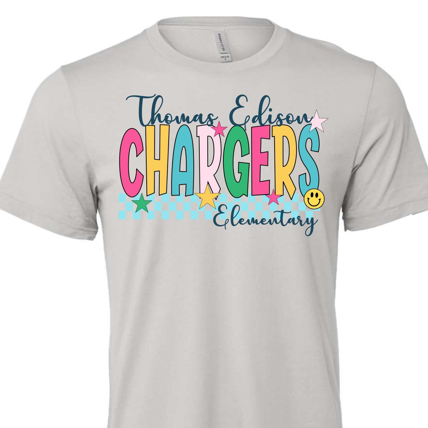 Thomas Edison Colorful Checkerboard Tee