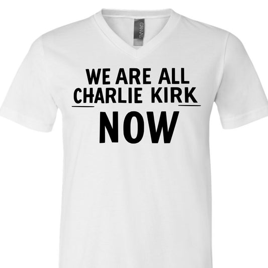 We are all Charlie Kirk now v neck tee