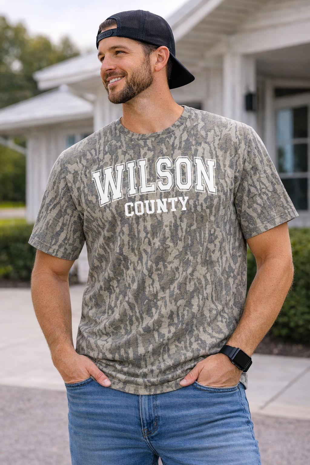 Wilson County Varsity Mossy Oak Bottomland Camo Tee