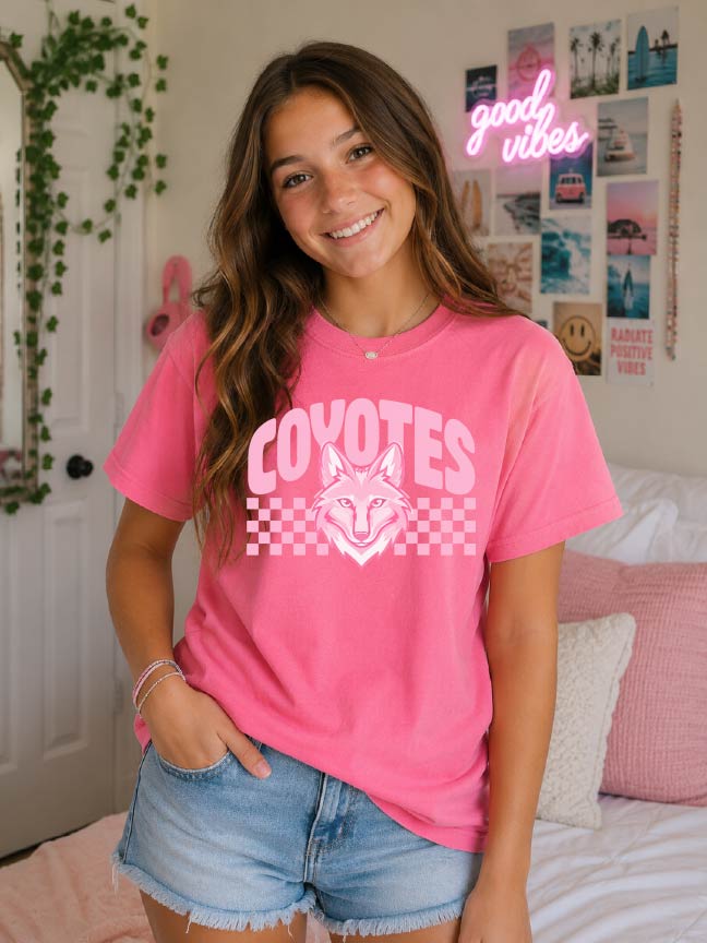 Checkered Coyotes Pink Spirit Tee