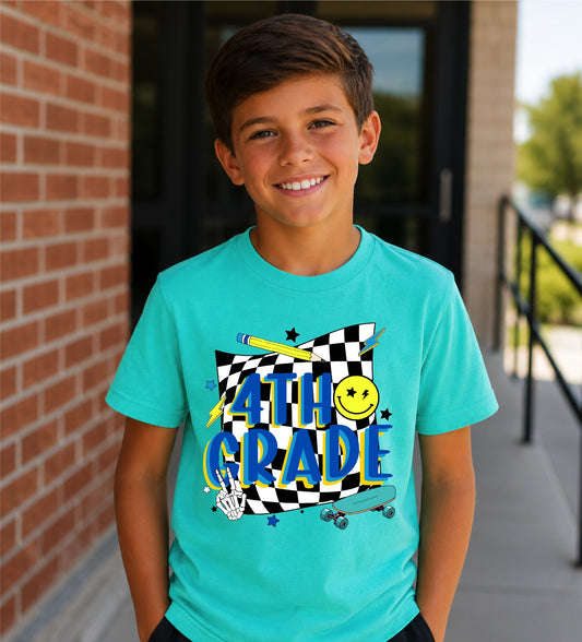 Skate Into 4th Grade Tee
