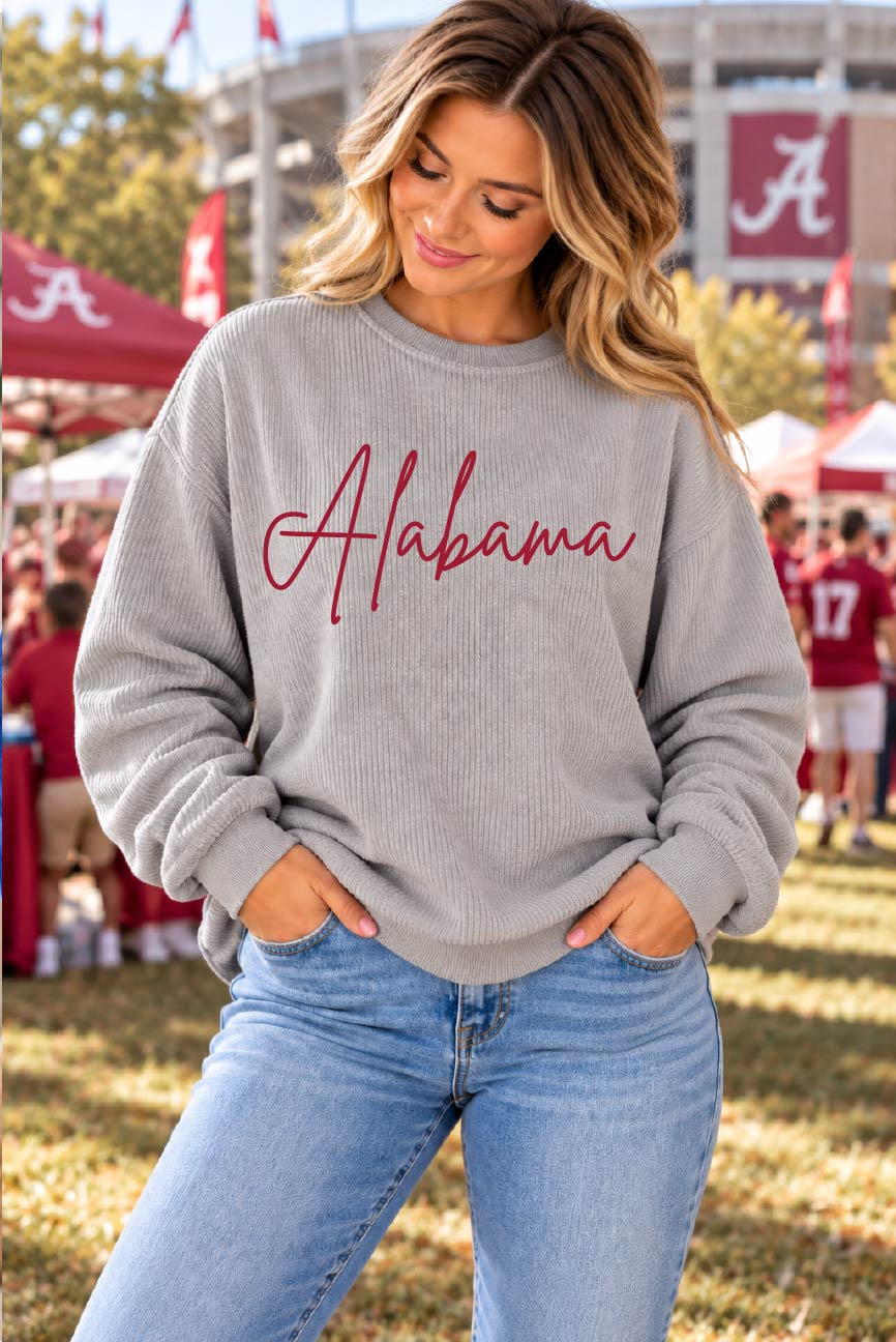 Alabama Signature Corded Crewneck