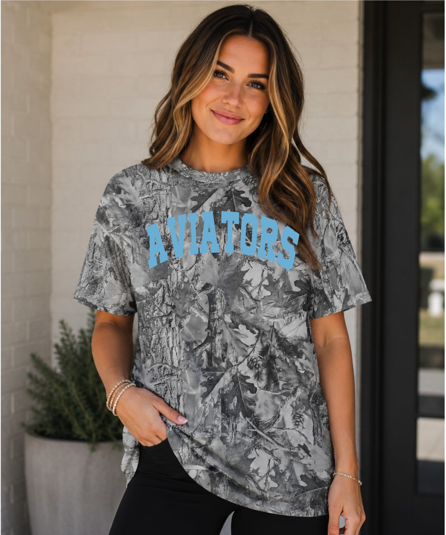 Aviators Vintage Gray Camo Tee