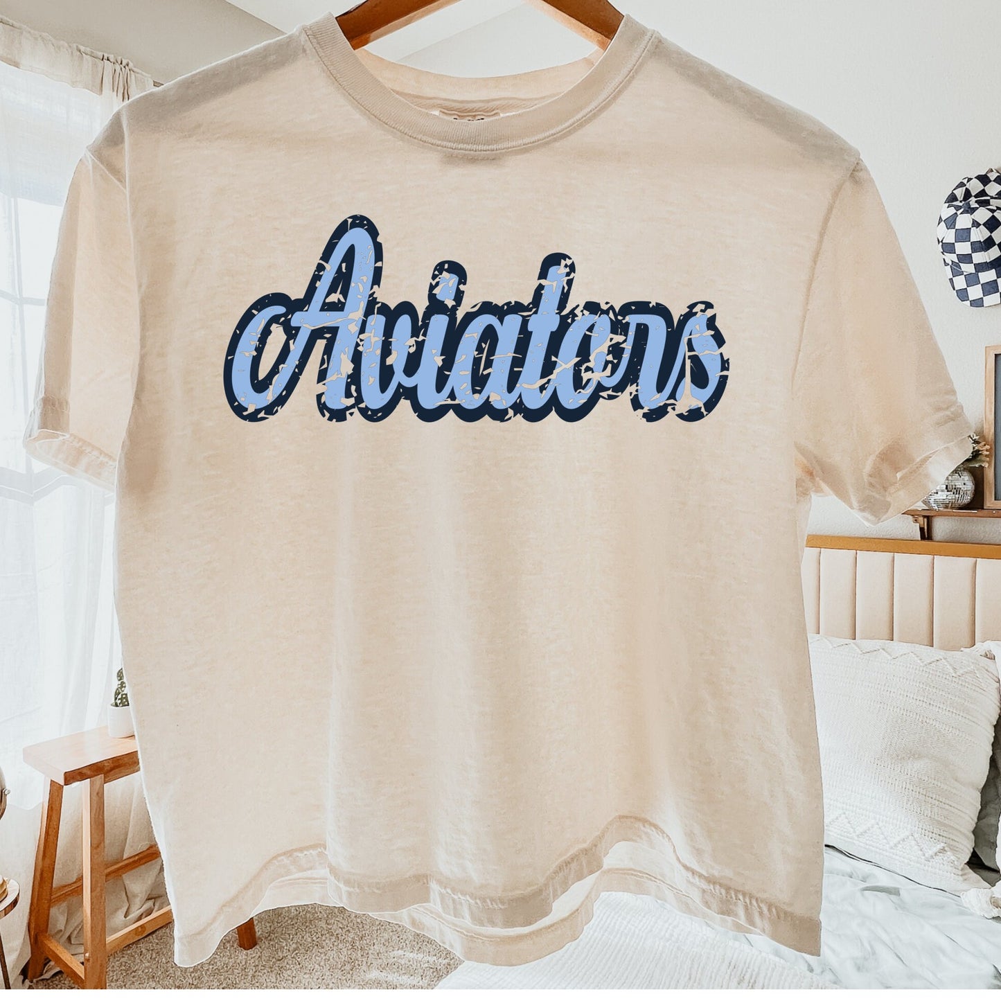 Aviators Distressed Boxy Crop Tee