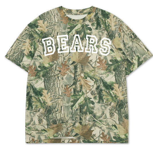 Bears Outline Vintage Wood Camo Tee