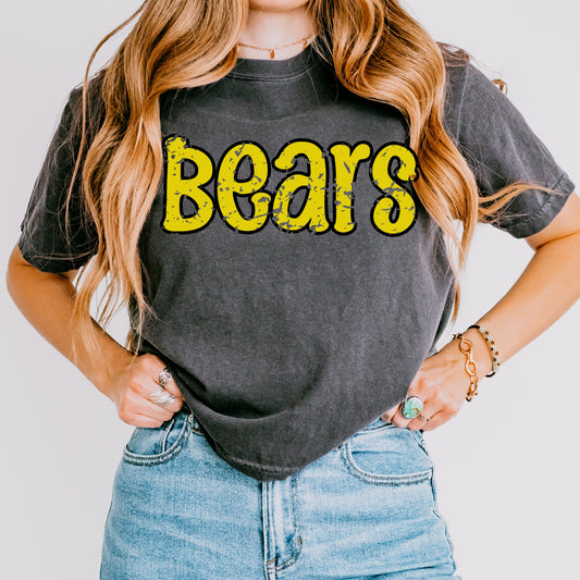 Bears Distressed Boxy Crop Tee