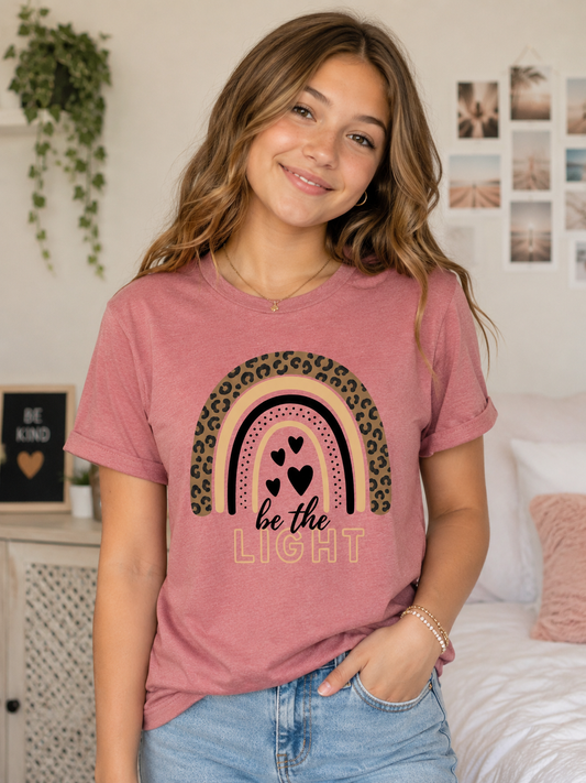 Be the Light Leopard Rainbow Tee