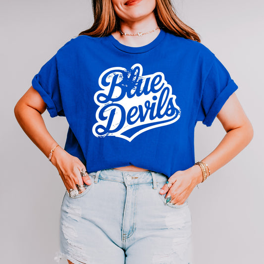 Blue Devils Vintage Script Spirit Tee