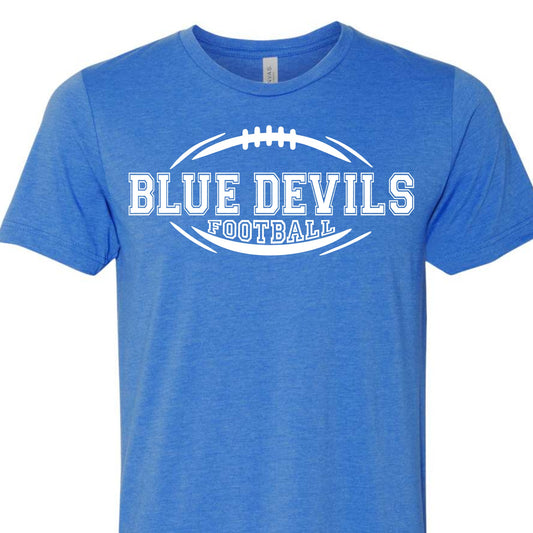 Blue Devils Split Football Tee