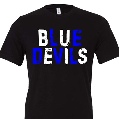 Blue Devils Blue and White Distressed Youth Tee
