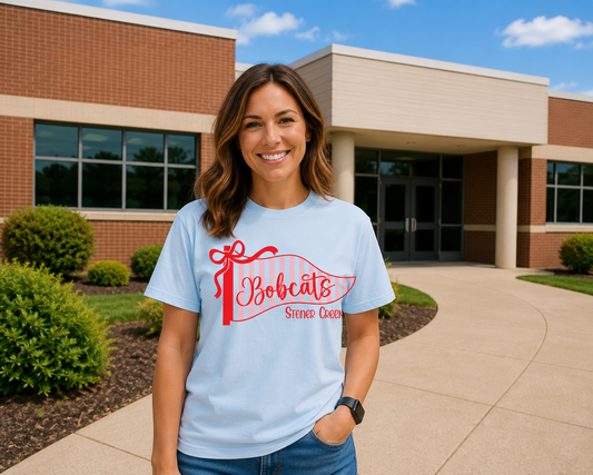Bobcats Striped Pennant Comfort Colors Tee